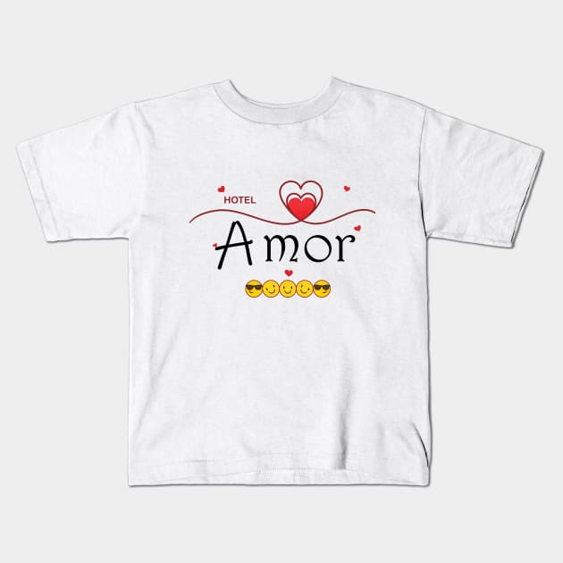 The amor dream hotel made with love Kids T-Shirt by Elysium Studio